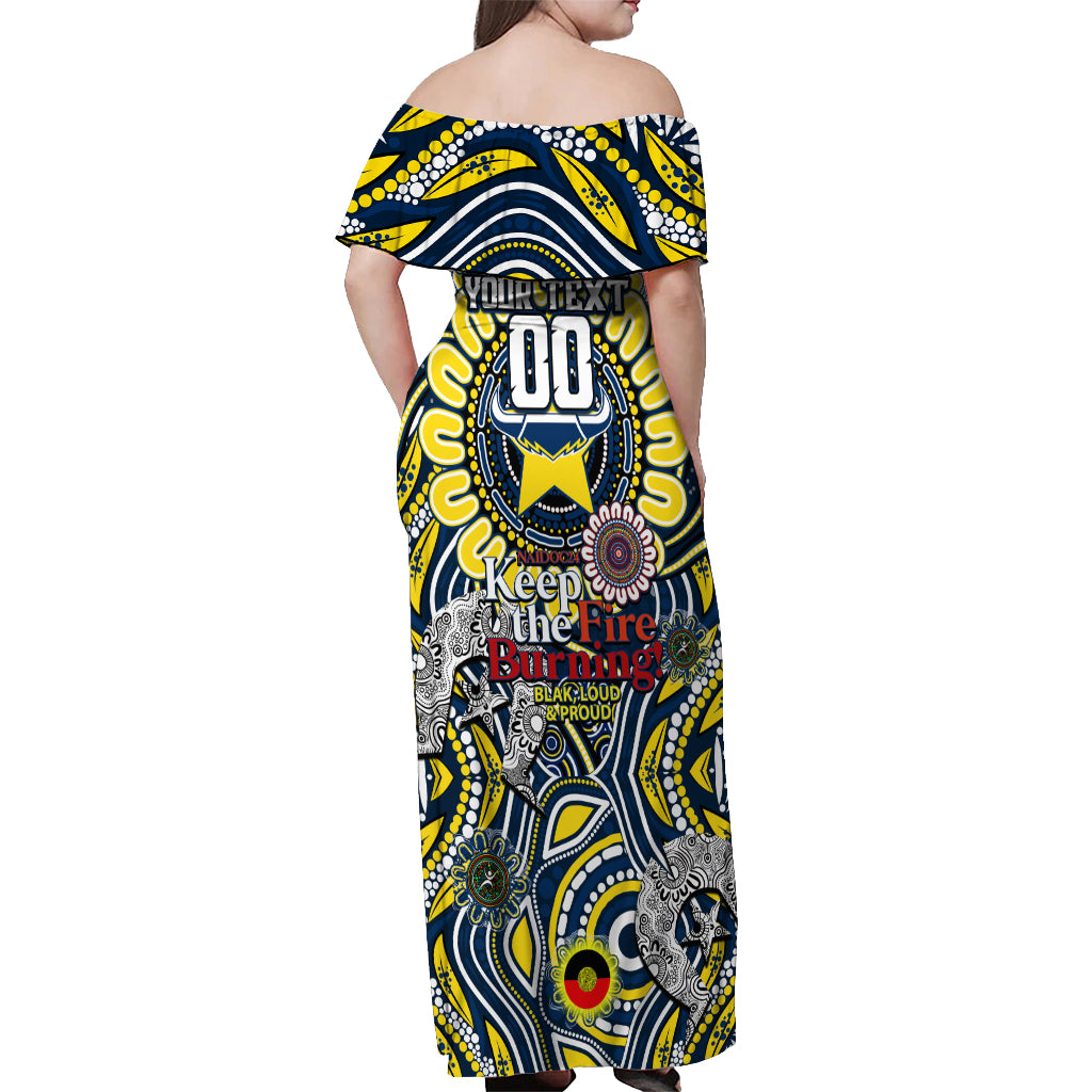 Custom NAIDOC Week 2024 Cowboys Off Shoulder Maxi Dress Mascot Rugby