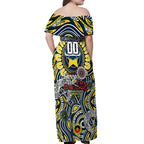 Custom NAIDOC Week 2024 Cowboys Off Shoulder Maxi Dress Mascot Rugby