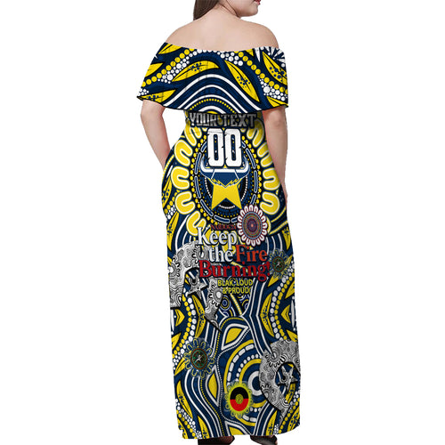 Custom NAIDOC Week 2024 Cowboys Off Shoulder Maxi Dress Mascot Rugby
