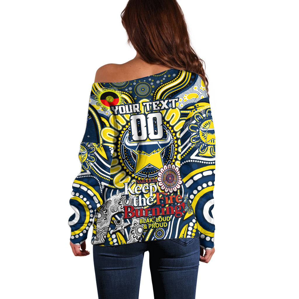 Custom NAIDOC Week 2024 Cowboys Off Shoulder Sweater Mascot Rugby