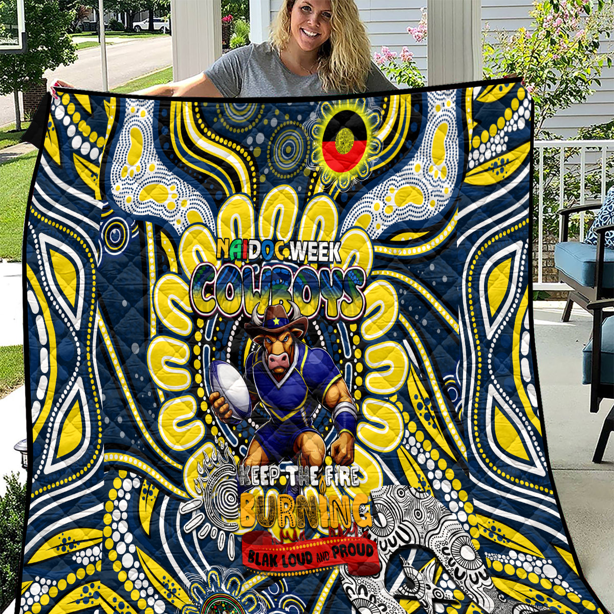 NAIDOC Week 2024 Cowboys Quilt Mascot Rugby