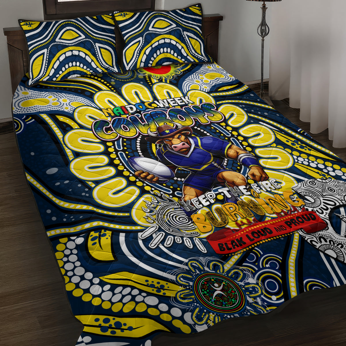 NAIDOC Week 2024 Cowboys Quilt Bed Set Mascot Rugby