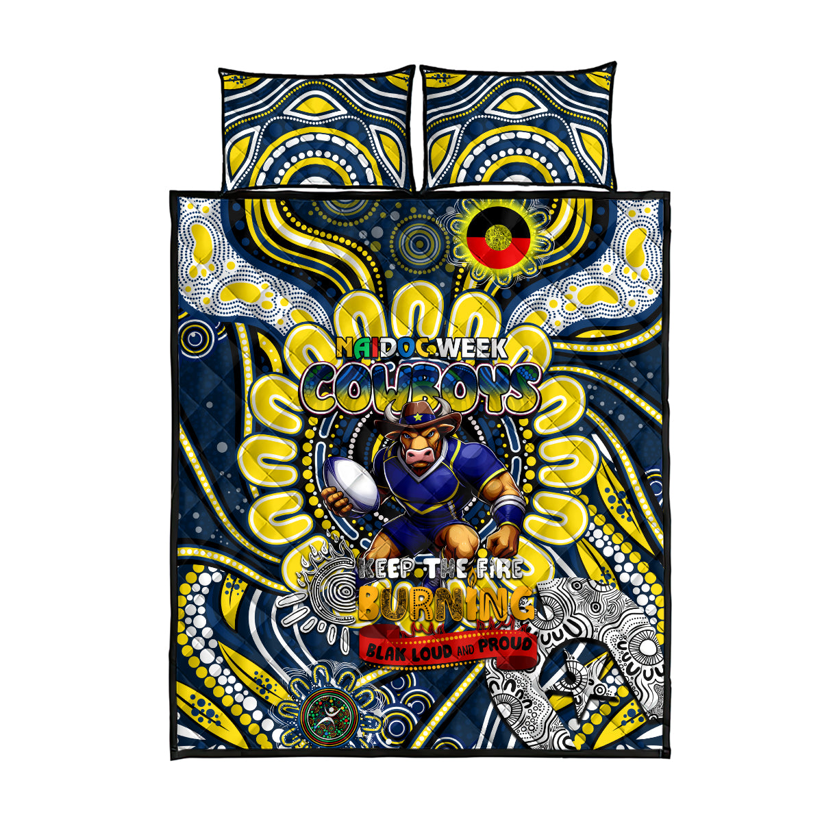 NAIDOC Week 2024 Cowboys Quilt Bed Set Mascot Rugby