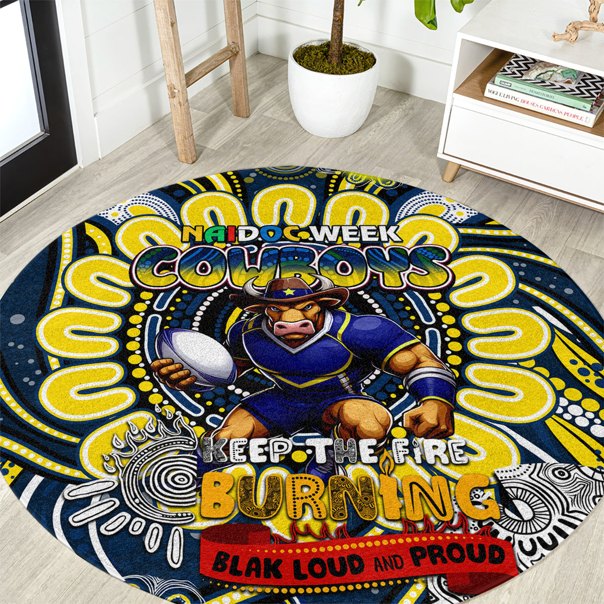NAIDOC Week 2024 Cowboys Round Carpet Mascot Rugby