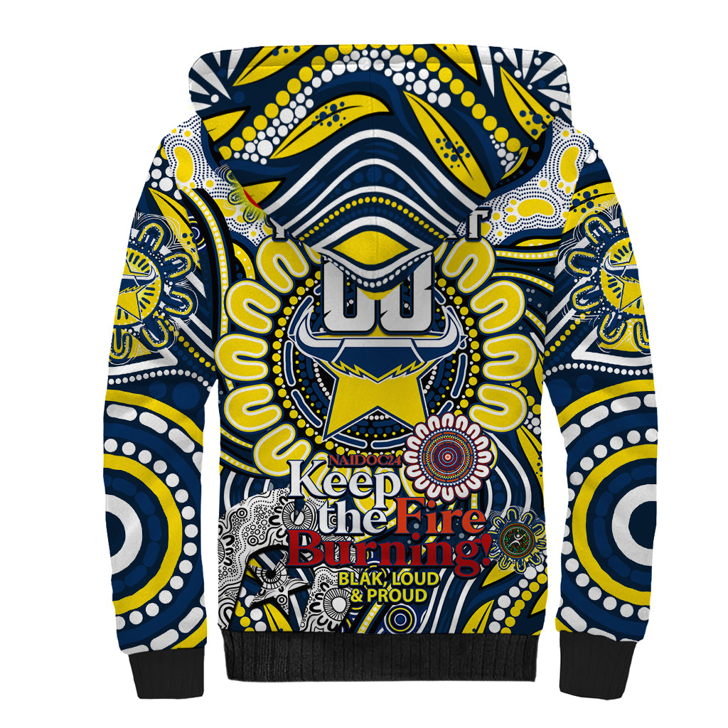 Custom NAIDOC Week 2024 Cowboys Sherpa Hoodie Mascot Rugby