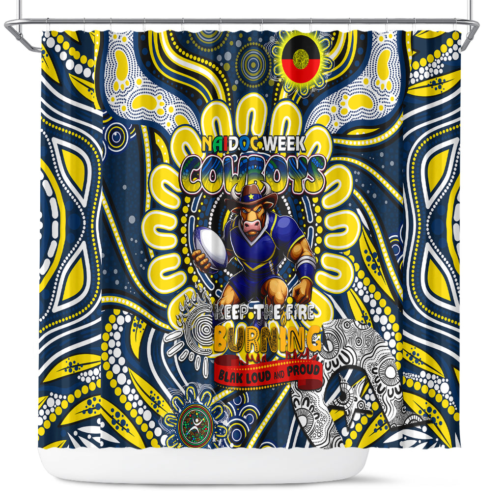 NAIDOC Week 2024 Cowboys Shower Curtain Mascot Rugby