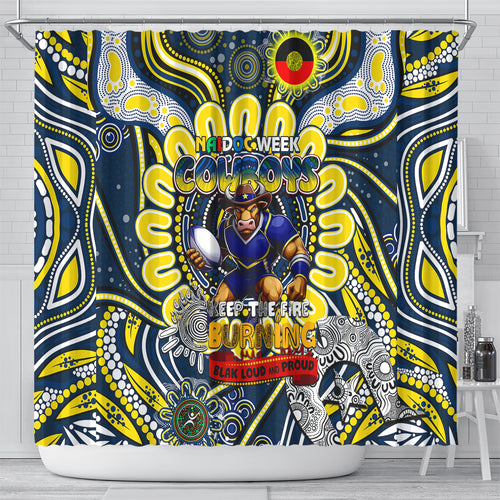 NAIDOC Week 2024 Cowboys Shower Curtain Mascot Rugby