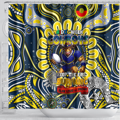 NAIDOC Week 2024 Cowboys Shower Curtain Mascot Rugby