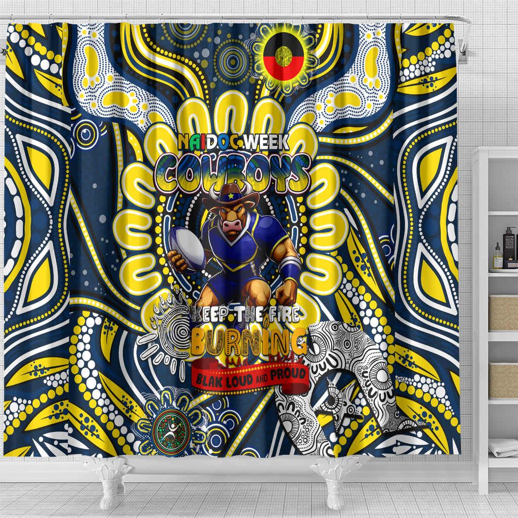 NAIDOC Week 2024 Cowboys Shower Curtain Mascot Rugby