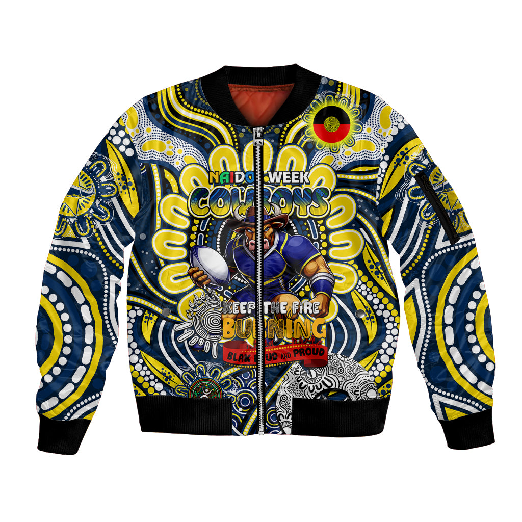 Custom NAIDOC Week 2024 Cowboys Sleeve Zip Bomber Jacket Mascot Rugby