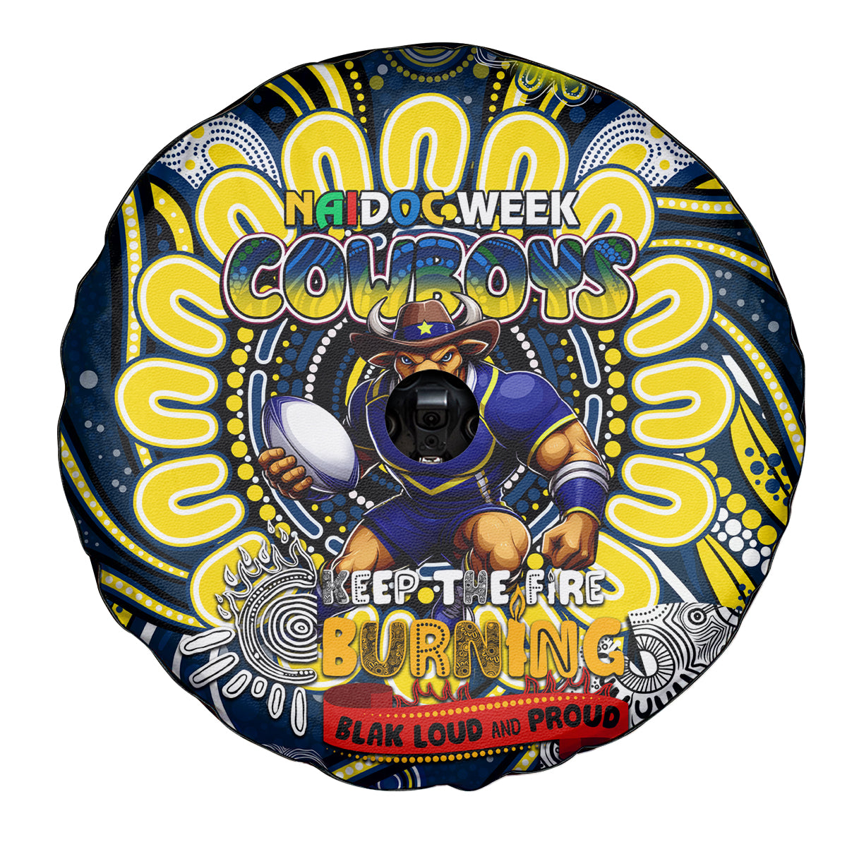 NAIDOC Week 2024 Cowboys Spare Tire Cover Mascot Rugby
