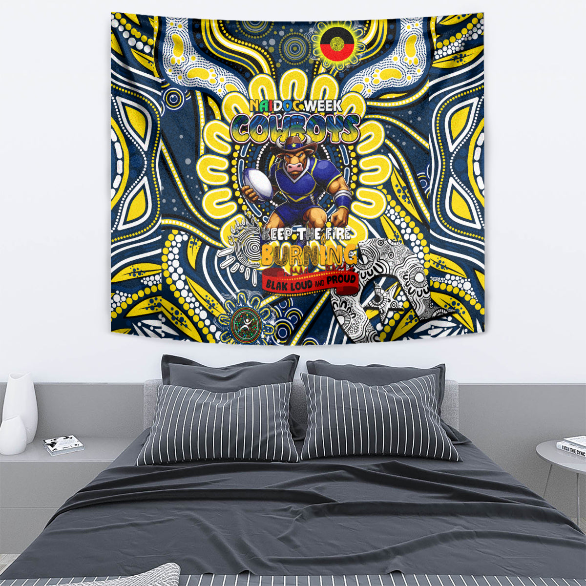 NAIDOC Week 2024 Cowboys Tapestry Mascot Rugby