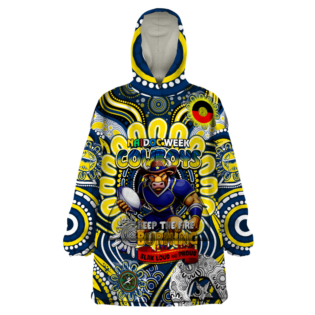 Custom NAIDOC Week 2024 Cowboys Wearable Blanket Hoodie Mascot Rugby