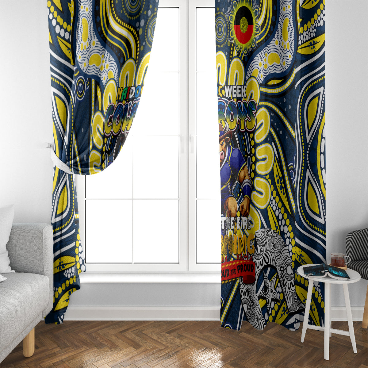 NAIDOC Week 2024 Cowboys Window Curtain Mascot Rugby