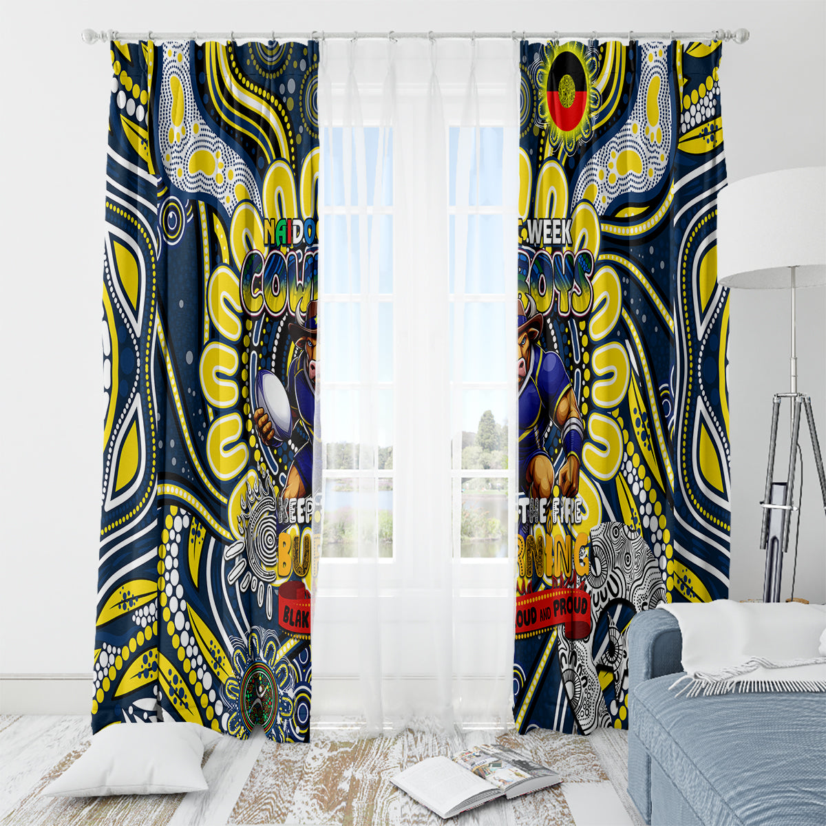 NAIDOC Week 2024 Cowboys Window Curtain Mascot Rugby