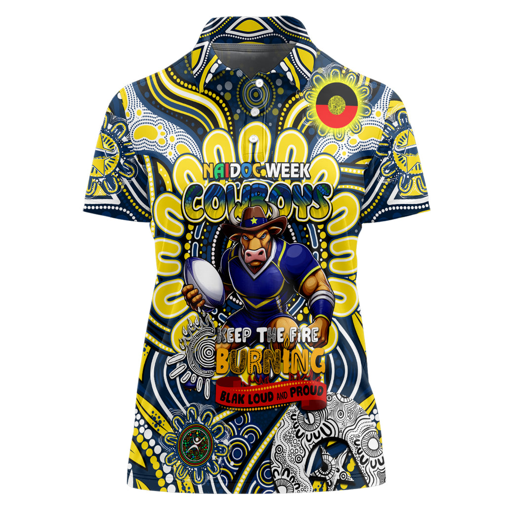 Custom NAIDOC Week 2024 Cowboys Women Polo Shirt Mascot Rugby