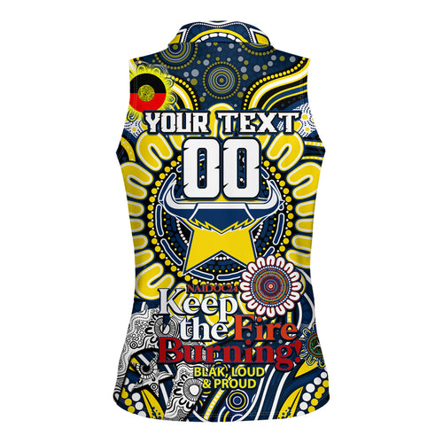 Custom NAIDOC Week 2024 Cowboys Women Sleeveless Polo Shirt Mascot Rugby