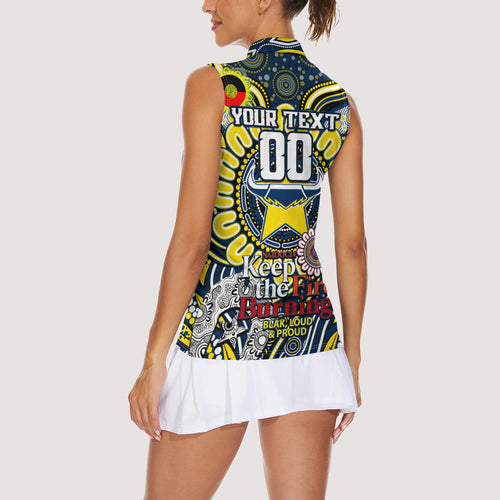 Custom NAIDOC Week 2024 Cowboys Women Sleeveless Polo Shirt Mascot Rugby