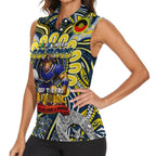 Custom NAIDOC Week 2024 Cowboys Women Sleeveless Polo Shirt Mascot Rugby