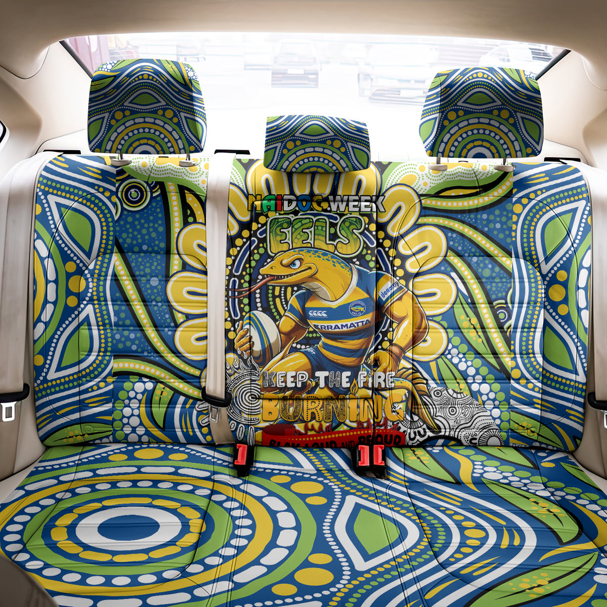 NAIDOC Week 2024 Eels Back Car Seat Cover Mascot Rugby
