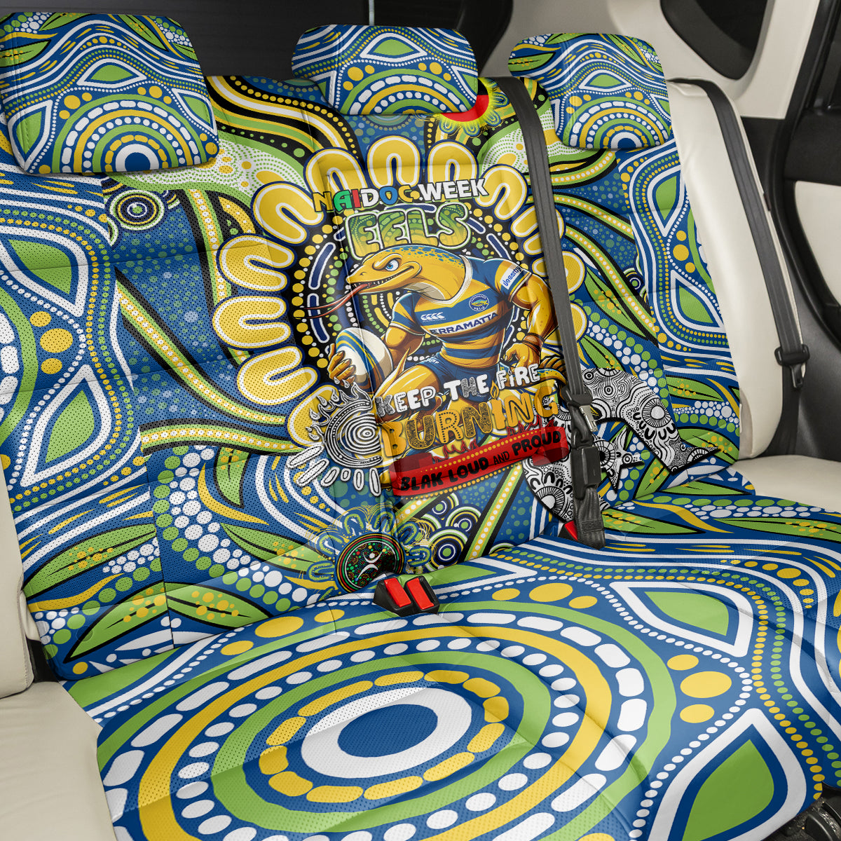NAIDOC Week 2024 Eels Back Car Seat Cover Mascot Rugby