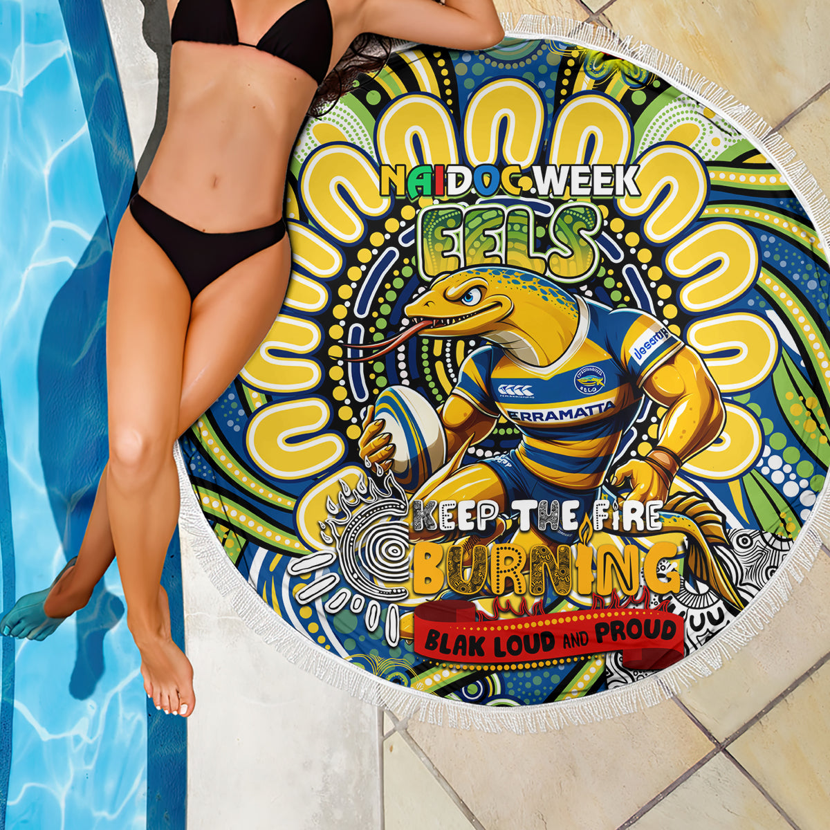 NAIDOC Week 2024 Eels Beach Blanket Mascot Rugby