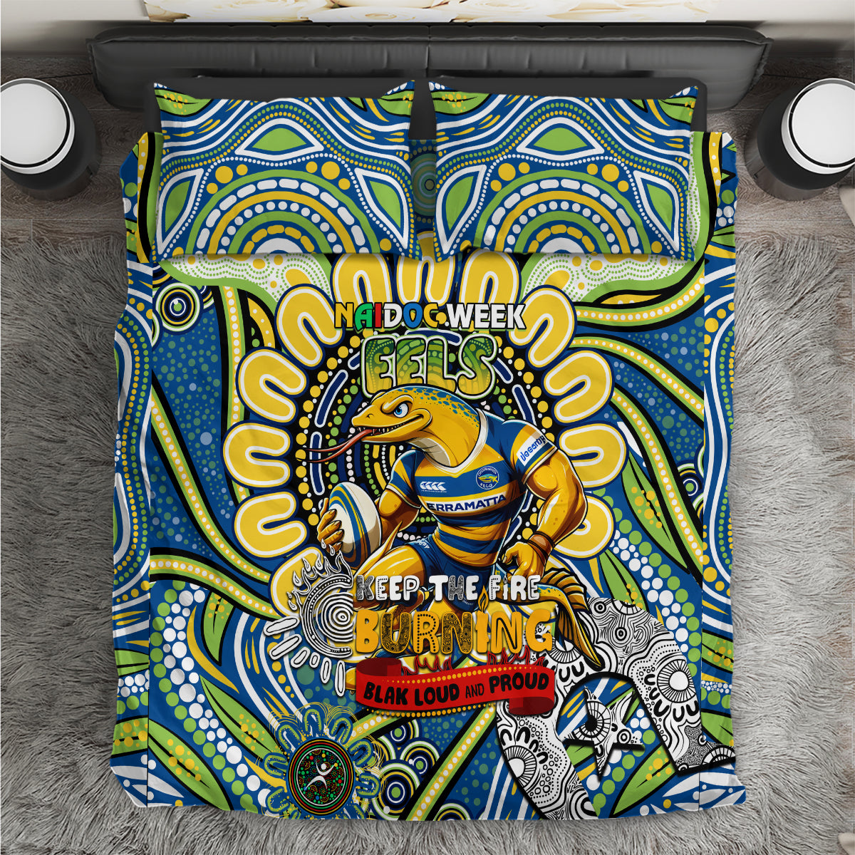 NAIDOC Week 2024 Eels Bedding Set Mascot Rugby