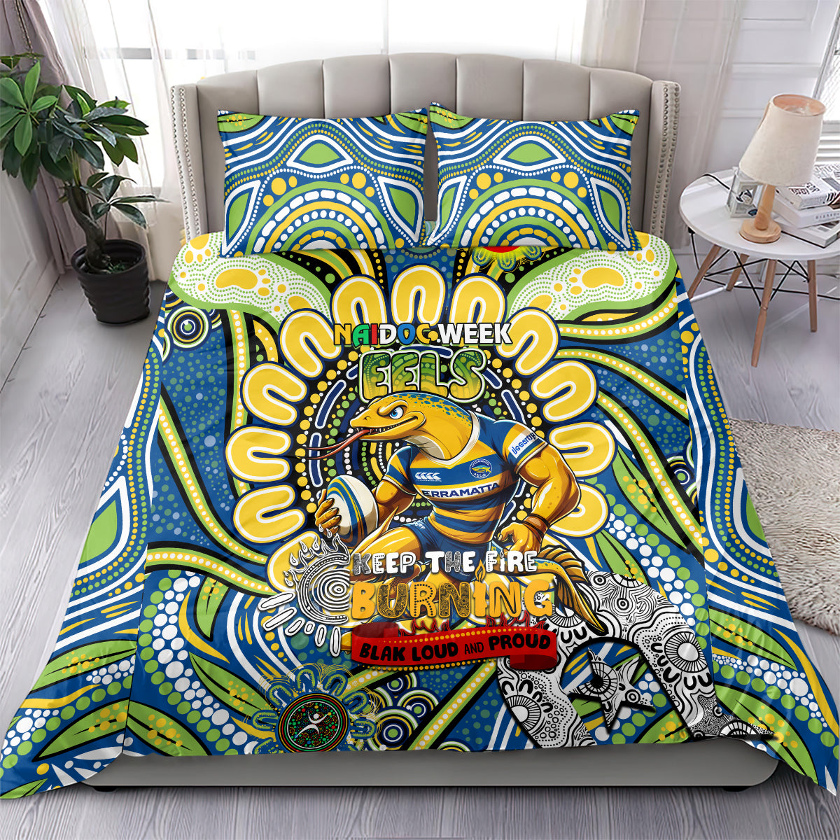 NAIDOC Week 2024 Eels Bedding Set Mascot Rugby
