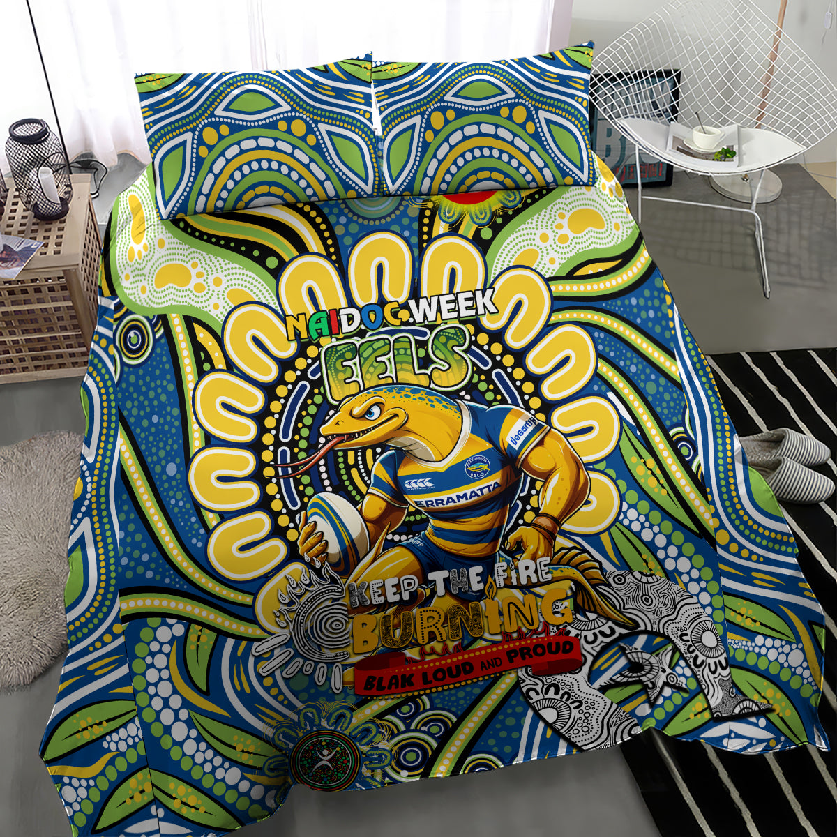 NAIDOC Week 2024 Eels Bedding Set Mascot Rugby