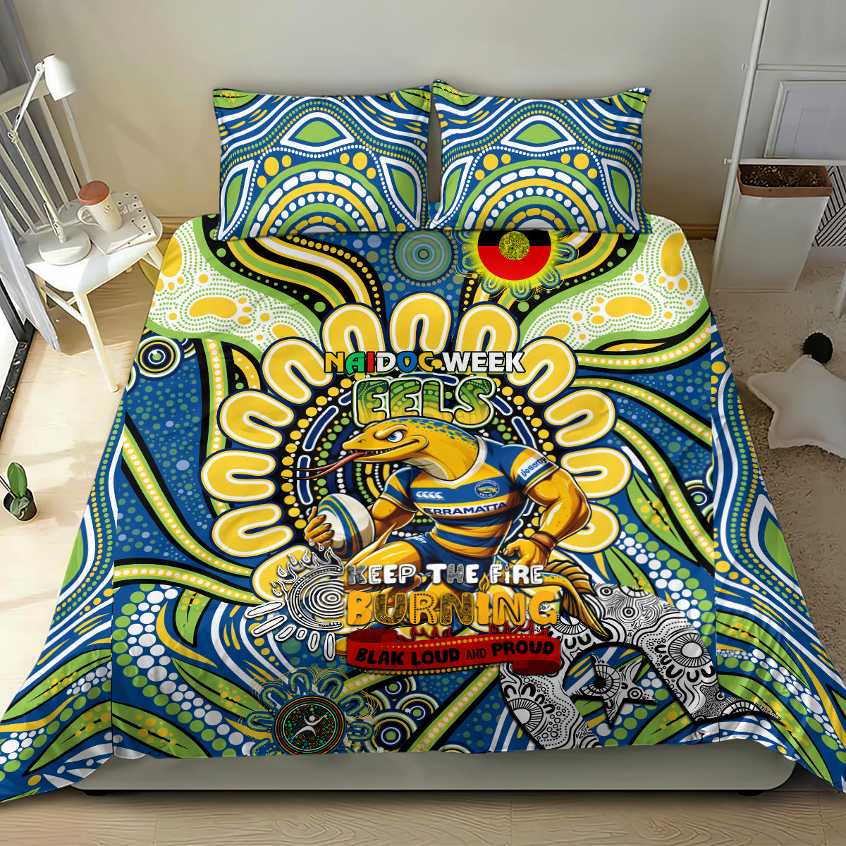 NAIDOC Week 2024 Eels Bedding Set Mascot Rugby