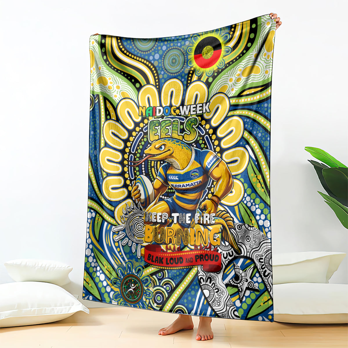 NAIDOC Week 2024 Eels Blanket Mascot Rugby