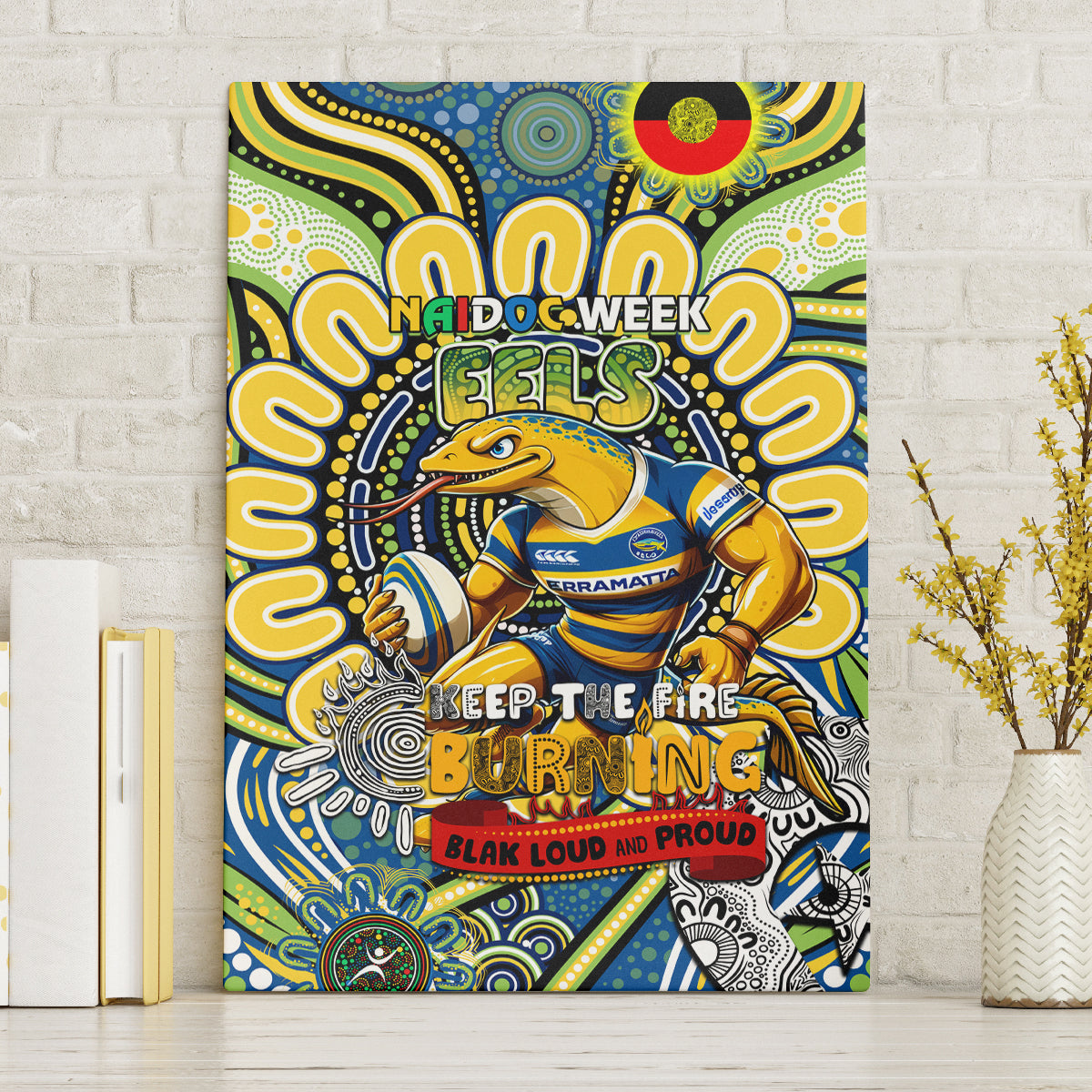 NAIDOC Week 2024 Eels Canvas Wall Art Mascot Rugby