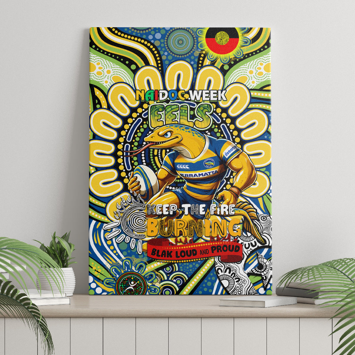 NAIDOC Week 2024 Eels Canvas Wall Art Mascot Rugby