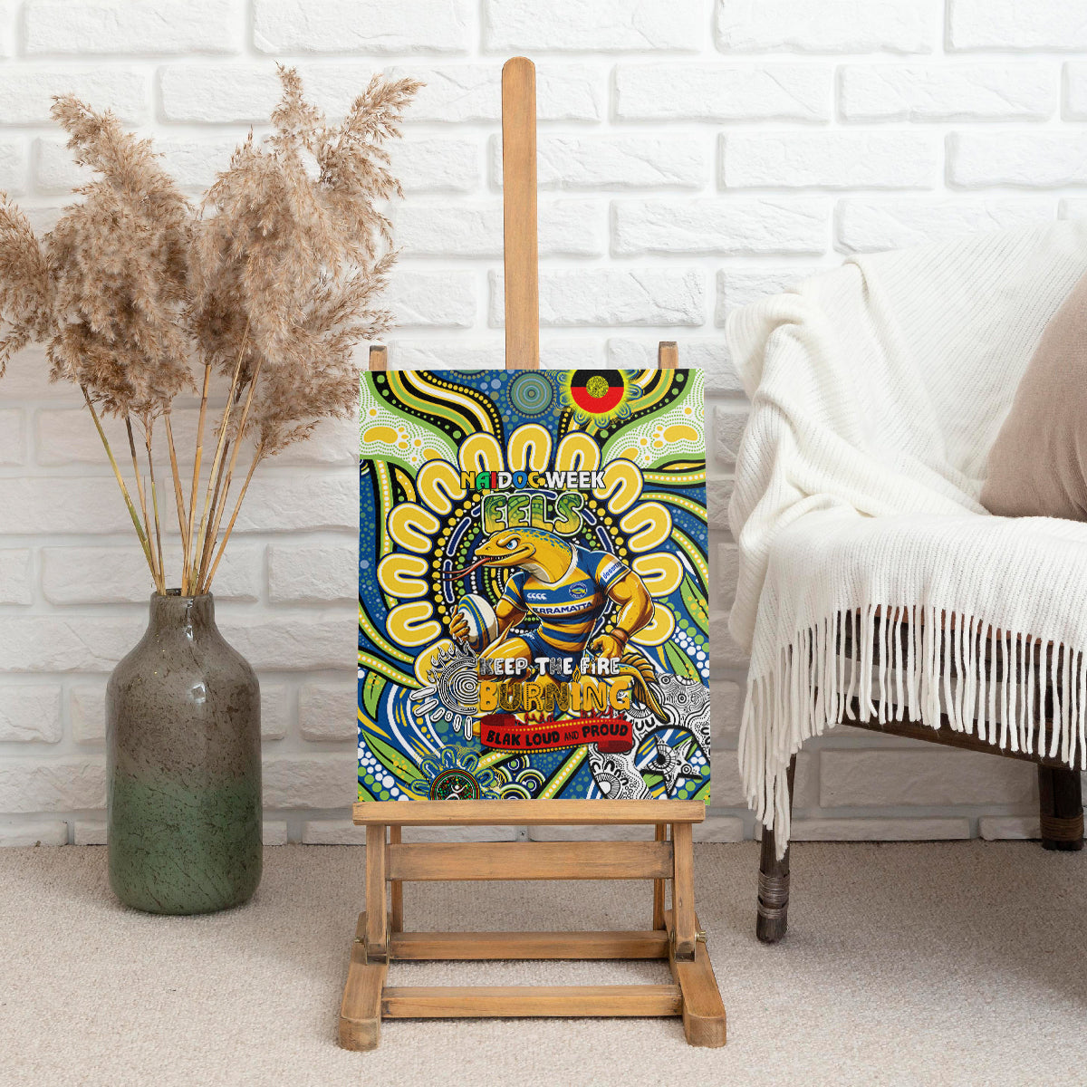 NAIDOC Week 2024 Eels Canvas Wall Art Mascot Rugby