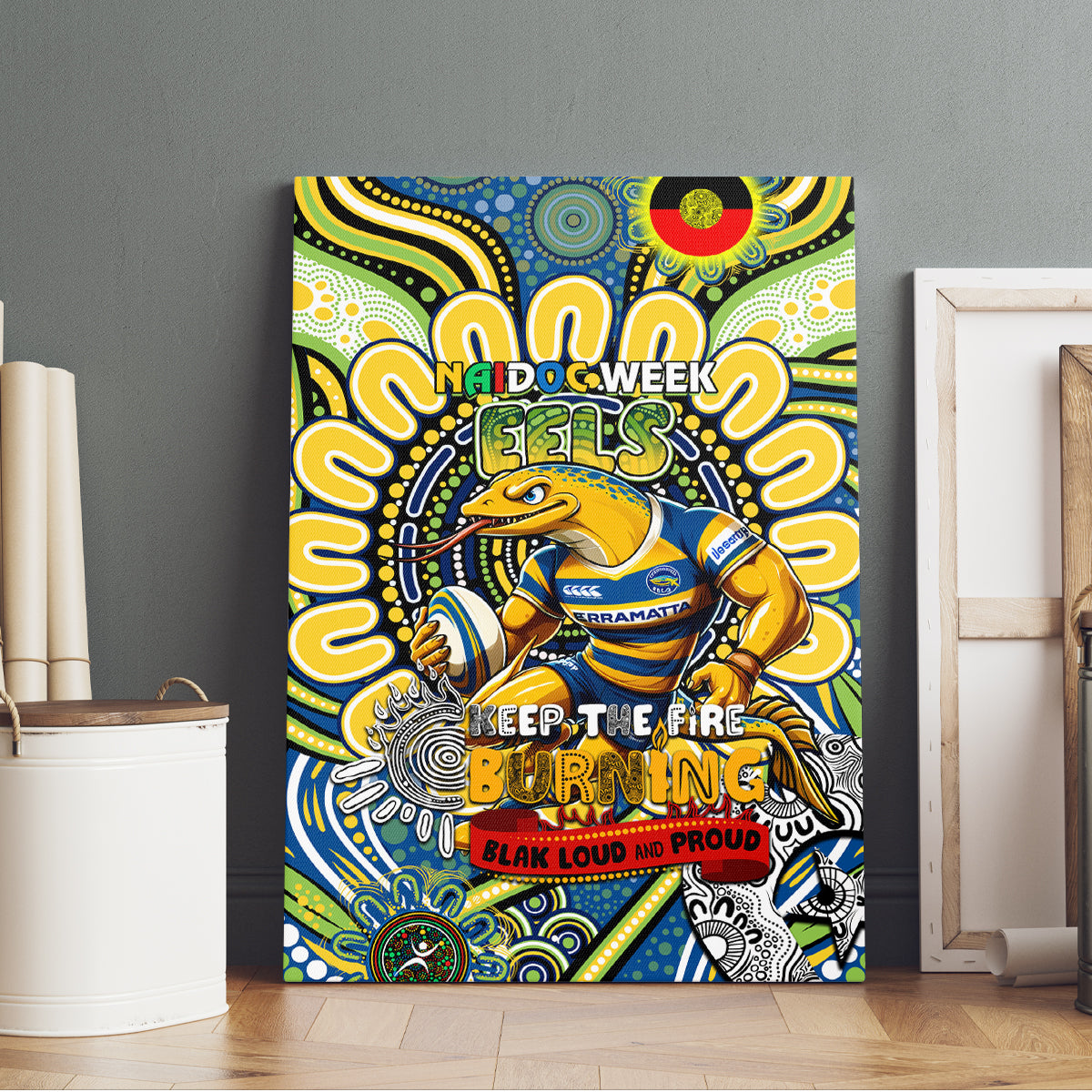 NAIDOC Week 2024 Eels Canvas Wall Art Mascot Rugby