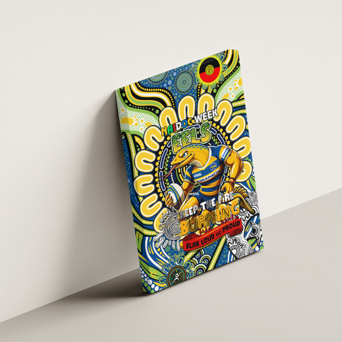 NAIDOC Week 2024 Eels Canvas Wall Art Mascot Rugby