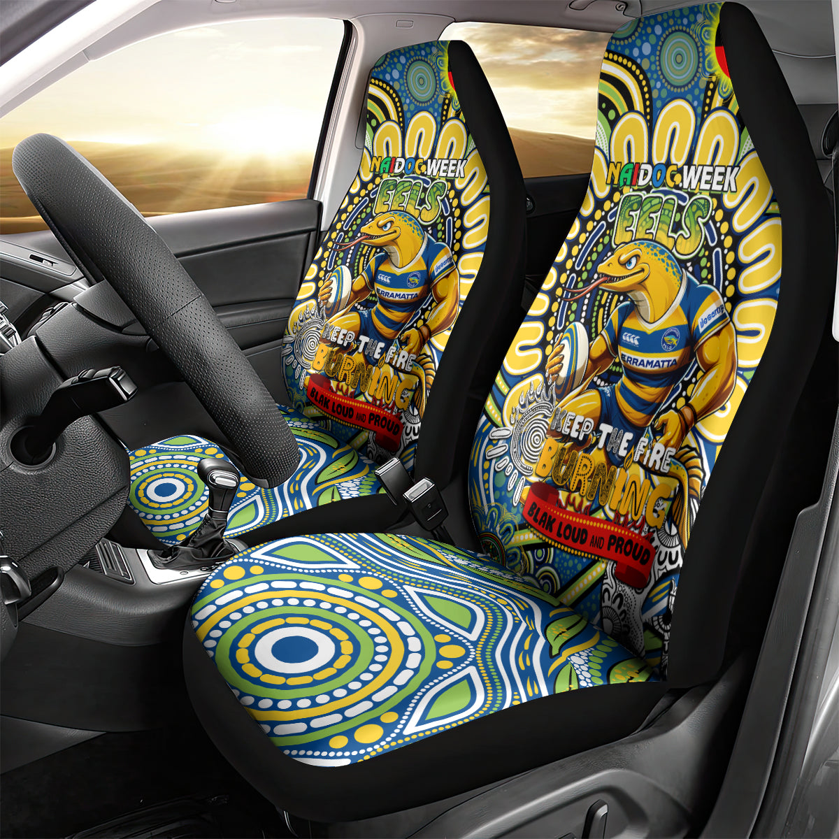 NAIDOC Week 2024 Eels Car Seat Cover Mascot Rugby