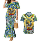 Custom NAIDOC Week 2024 Eels Couples Matching Mermaid Dress and Hawaiian Shirt Mascot Rugby