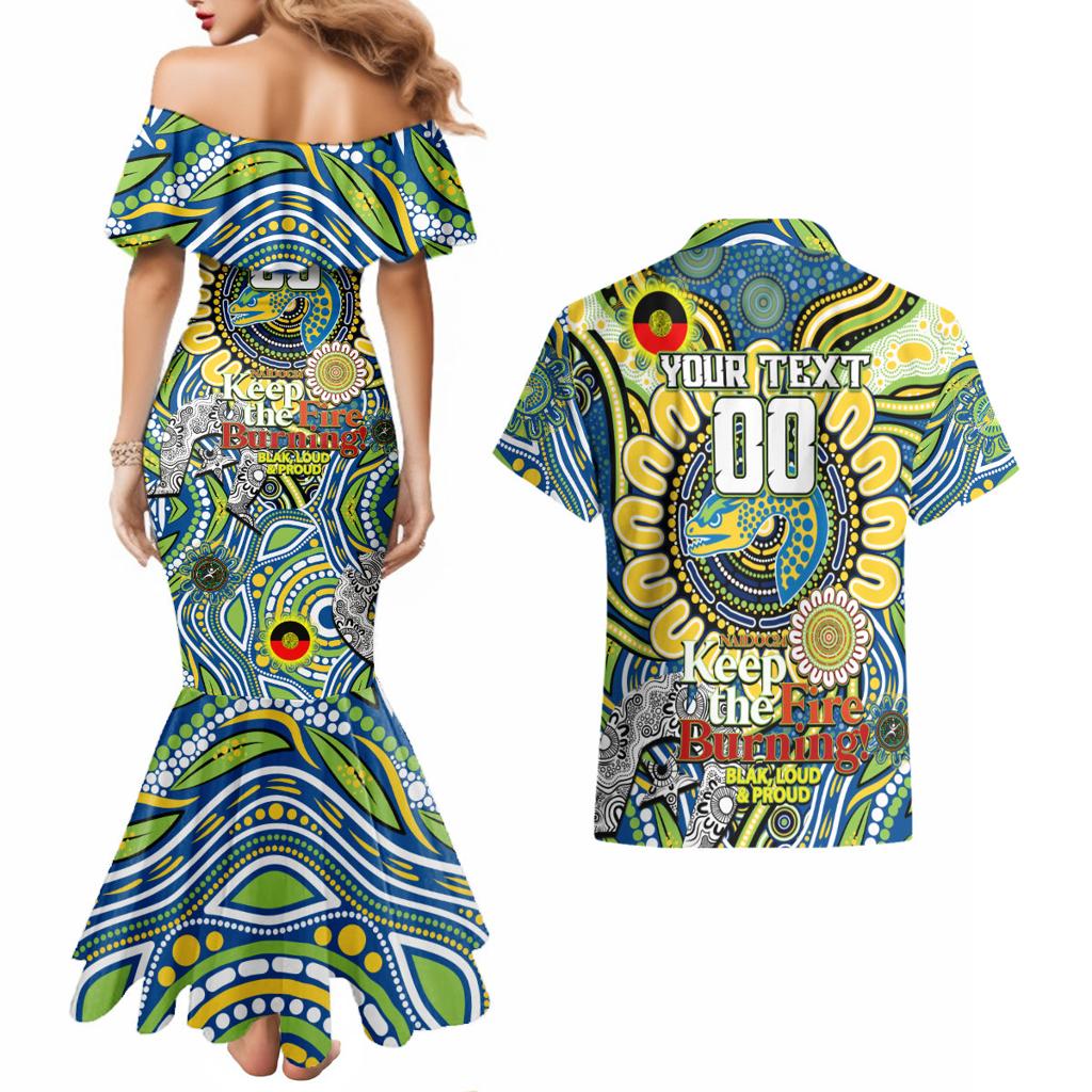 Custom NAIDOC Week 2024 Eels Couples Matching Mermaid Dress and Hawaiian Shirt Mascot Rugby