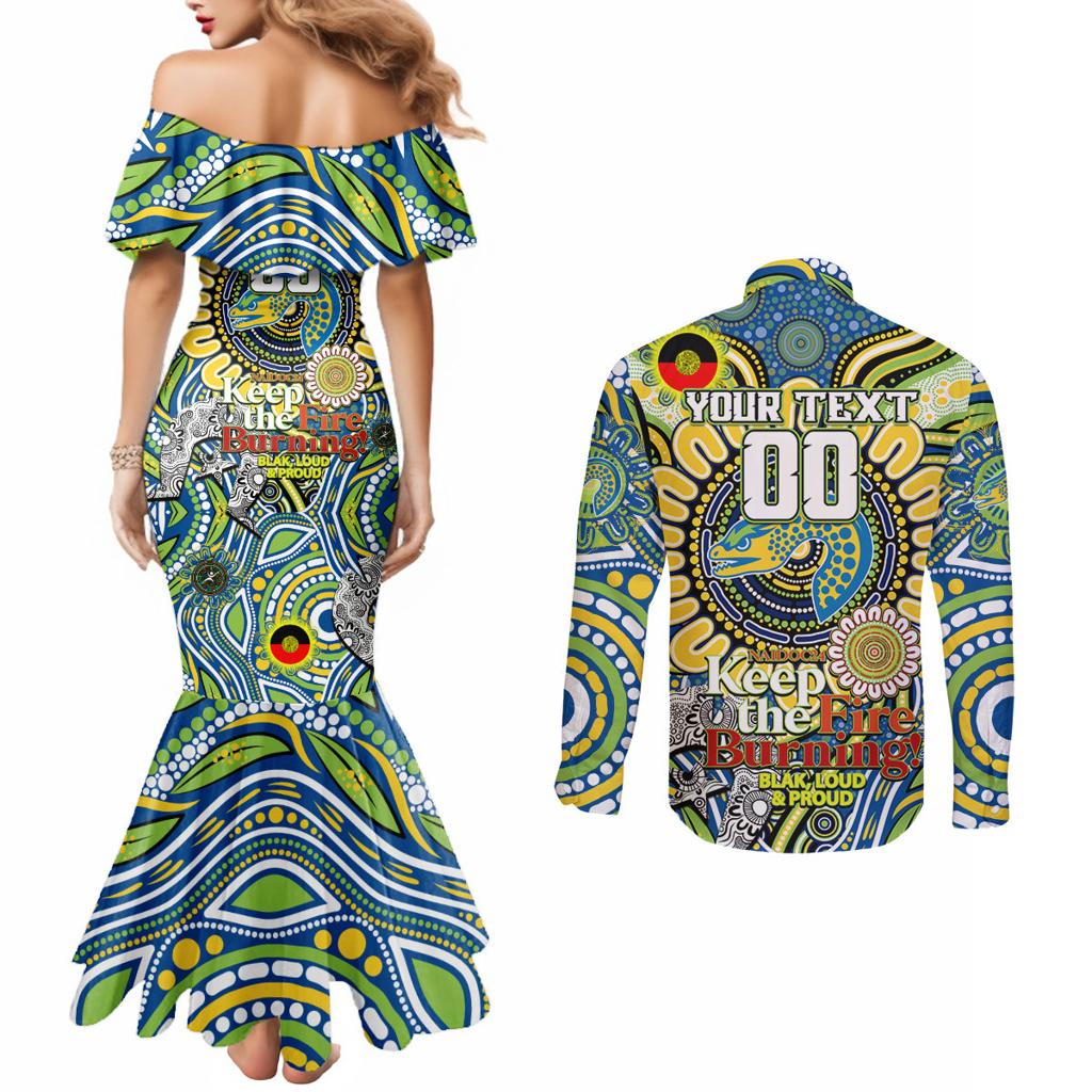 Custom NAIDOC Week 2024 Eels Couples Matching Mermaid Dress and Long Sleeve Button Shirt Mascot Rugby