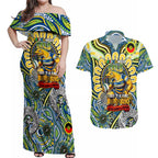 Custom NAIDOC Week 2024 Eels Couples Matching Off Shoulder Maxi Dress and Hawaiian Shirt Mascot Rugby