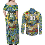Custom NAIDOC Week 2024 Eels Couples Matching Off Shoulder Maxi Dress and Long Sleeve Button Shirt Mascot Rugby