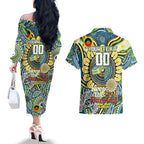 Custom NAIDOC Week 2024 Eels Couples Matching Off The Shoulder Long Sleeve Dress and Hawaiian Shirt Mascot Rugby
