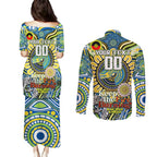 Custom NAIDOC Week 2024 Eels Couples Matching Puletasi and Long Sleeve Button Shirt Mascot Rugby