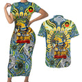 Custom NAIDOC Week 2024 Eels Couples Matching Short Sleeve Bodycon Dress and Hawaiian Shirt Mascot Rugby
