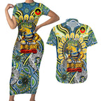 Custom NAIDOC Week 2024 Eels Couples Matching Short Sleeve Bodycon Dress and Hawaiian Shirt Mascot Rugby