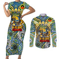 Custom NAIDOC Week 2024 Eels Couples Matching Short Sleeve Bodycon Dress and Long Sleeve Button Shirt Mascot Rugby