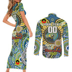 Custom NAIDOC Week 2024 Eels Couples Matching Short Sleeve Bodycon Dress and Long Sleeve Button Shirt Mascot Rugby
