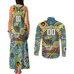 Custom NAIDOC Week 2024 Eels Couples Matching Tank Maxi Dress and Long Sleeve Button Shirt Mascot Rugby