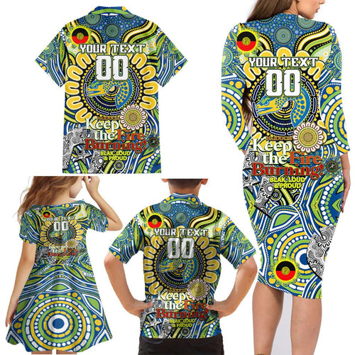Custom NAIDOC Week 2024 Eels Family Matching Long Sleeve Bodycon Dress and Hawaiian Shirt Mascot Rugby